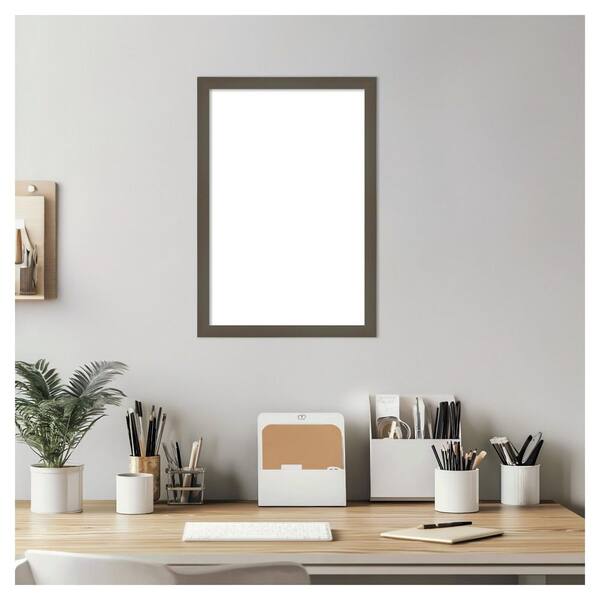 Amanti Art Svelte Clay Grey 13 in. x 19 in. Wood Framed Dry Erase