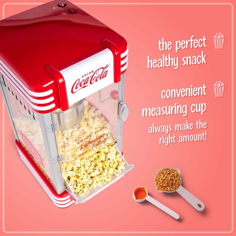 Nostalgia Red Vintage 2.5-Ounce Kettle Popcorn Maker with Cart
