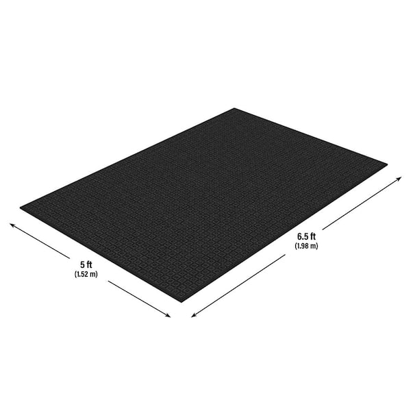 TrafficMaster Recycled Onyx 5 ft. x 6.6 ft. Fiber and Rubber Non