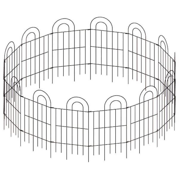 32 in. Outdoor DIY Modular Galvanized Rust-Proof Wire Garden Fence Panel Trellis, Black (14-Pack)