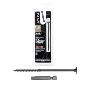 5/16 in. x 6-3/4 in. Star Drive Flat Head Multi-Purpose + Multi-Ply Structural Wood Screw - Exterior Coated (10-Pack)