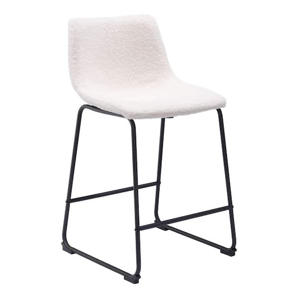 ZUO Smart Ivory 100% Polyurethane 21.3 in. D x 18.9 in. W x 34.6 in. H Low Back Wood Frame Counter Chair Set - (Set of 2)