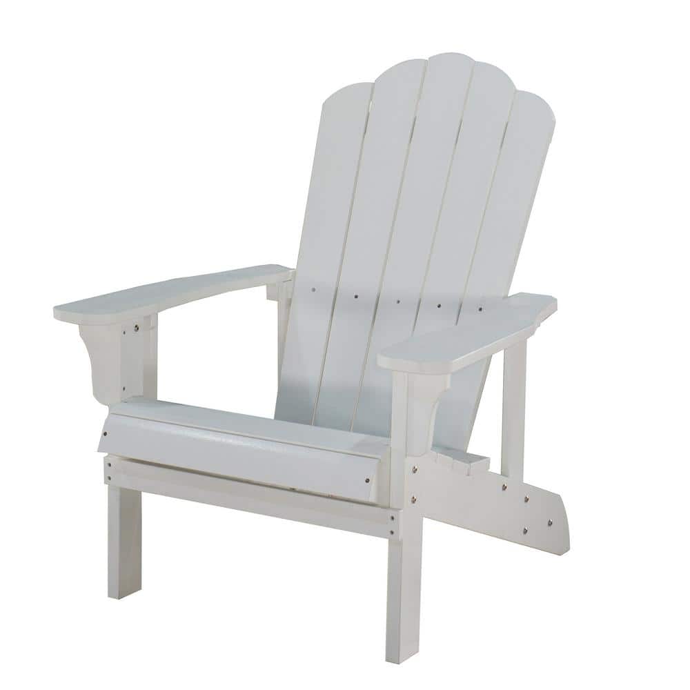 Mondawe Sunset White Plastic Wood Outdoor Patio Adirondack Chair Fire
