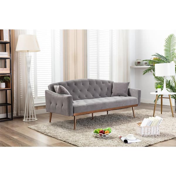 56 Loveseat Sofa, Modern Upholstered Accent Sofa with 2 Pillows and Metal  Legs Comfy 2-Seater Sofa with Seat Cushions & Square Arm Love Seats Couch
