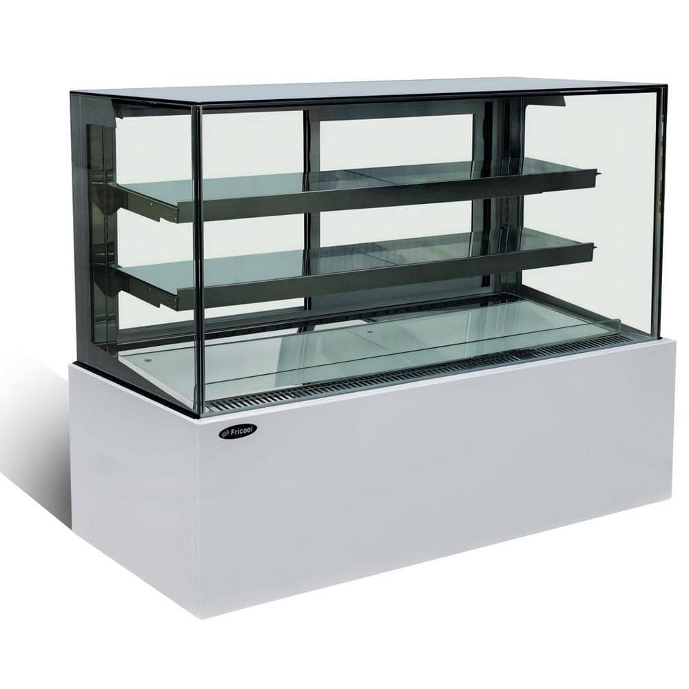 60 in. 17.6 cu. ft. Commercial Bakery Display Case Refrigerator in Silver with 2-Adjustable Shelves and LED Lighting