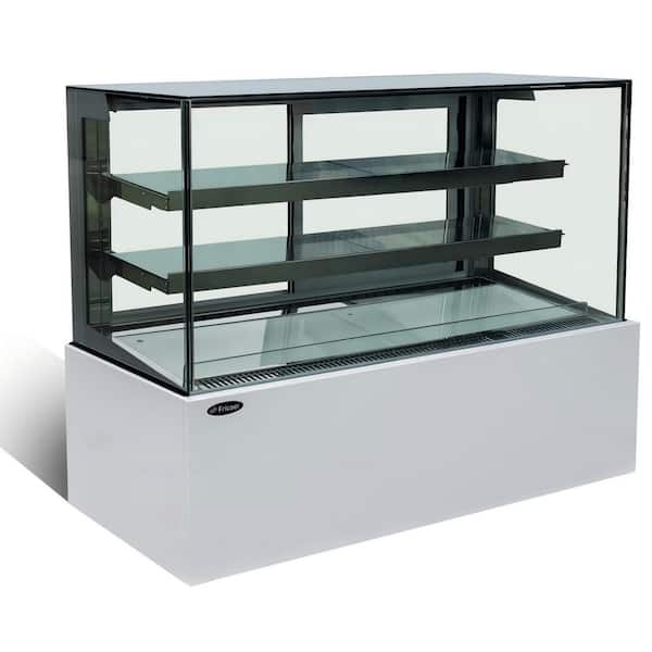 Biscayne Bay 60 in. 17.6 cu. ft. Commercial Bakery Display Case Refrigerator in Silver with 2-Adjustable Shelves and LED Lighting