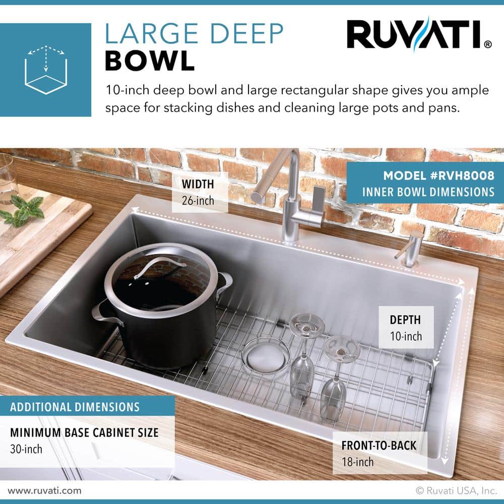 Ruvati 31-inch Stainless Steel Single Bowl Kitchen Sink