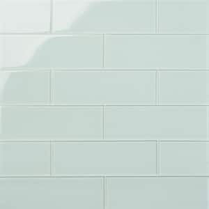 Contempo Seafoam 4 in. x 12 in. x 8mm Polished Glass Subway Wall Tile (1 sq. ft.) (15 pieces 5 sq.ft/Box)