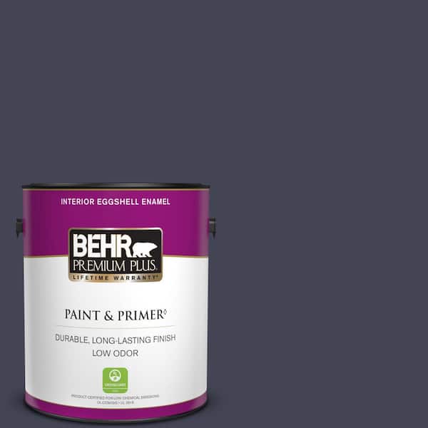 BEHR PREMIUM PLUS 1 gal. #PPU15-19 Black Sapphire Eggshell Enamel Low Odor Interior Paint & Primer