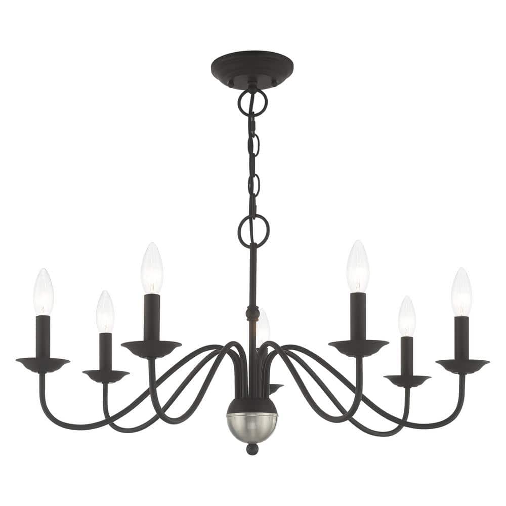 Windsor Elegance 7-Light Traditional Black Steel Chandelier