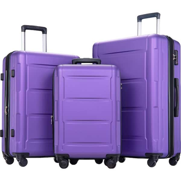 purple hand luggage case