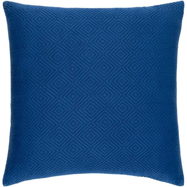 Artistic Weavers Jillayne Bright Blue Solid Hand Woven Texture Polyester Fill 22 in. x 22 in. Decorative Pillow