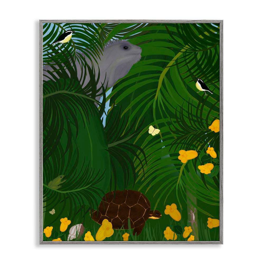Island Life Animals by Michelle Ingari Designs Gray Framed Animal Giclee Art Print 14 in. x 11 in. price history on PriceWatchPro