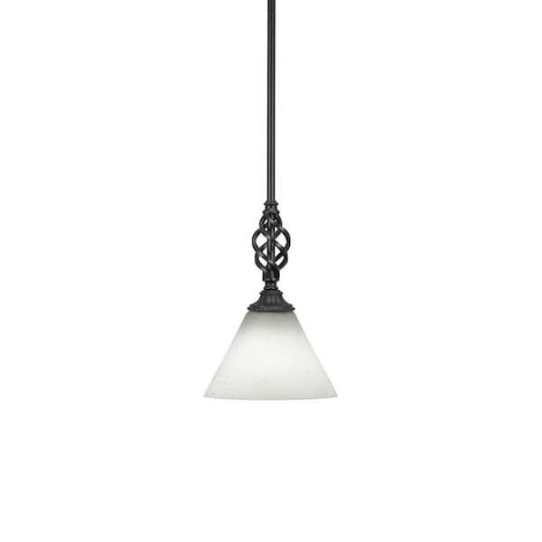 Unbranded Bridgewater 100 W 1-Light Matte Black Standard Mini Pendant Light with Glass Shade