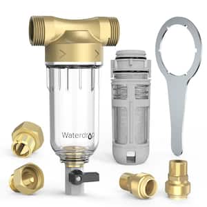 Whole House Spin Down Sediment Water Filtration System, 20 GPM, 1 in. MNPT and 3/4 in. FNPT and 3/4 in. MNPT, BPA Free