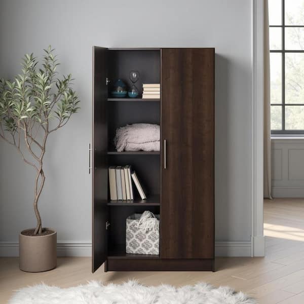 Prepac Wood Freestanding Garage Cabinet in Espresso (32 in. W x 65