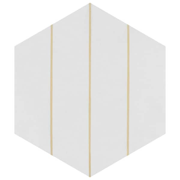 Merola Tile Porto Savona Hex Dandelion 8-5/8 in. x 9-7/8 in. Porcelain Floor and Wall Take Home Tile Sample