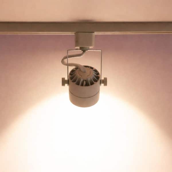 White Aluminum Integrated LED Fixed Track Lighting Adjustable Cylinder Track Heads 8W 4000K Cool White Dimmable(6-Pack)