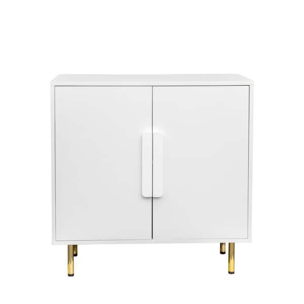 Unbranded 31.5 in. W x 15.75 in. D x 31.5 in. H White Linen Cabinet Storage Cabinets with 2-Doors with Handle