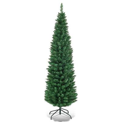 Pencil 8 Ft Artificial Christmas Trees Christmas Trees The Home Depot