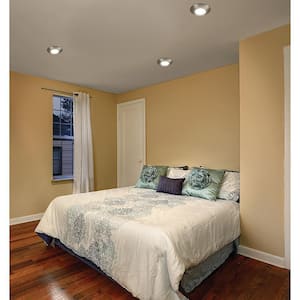 5 in./6 in. Disk Light Brushed Nickel Trim Option Integrated LED Flush Mount Ceiling Light 3000K Soft White (6-Pack)