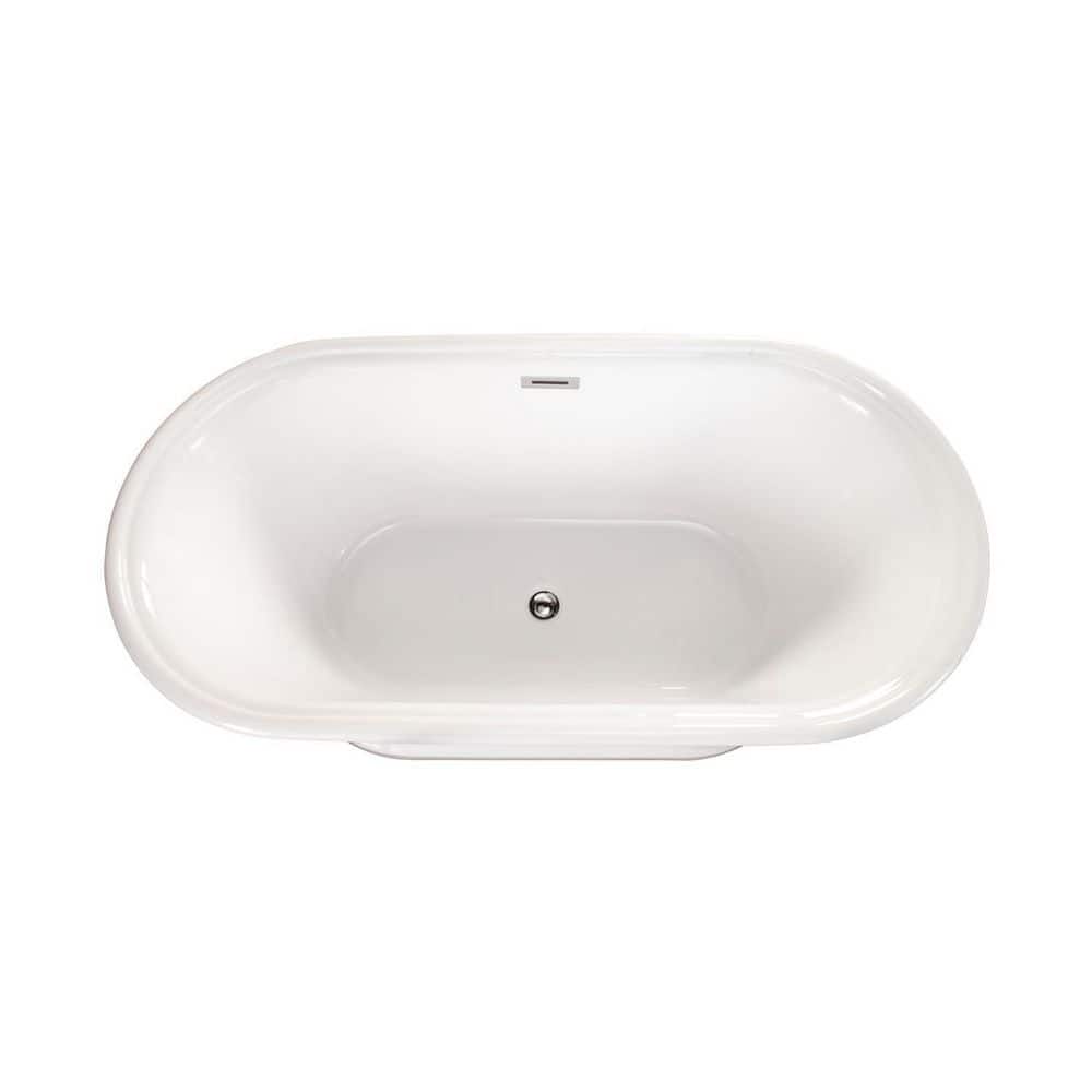 Solace 59.1'' White Freestanding Acrylic Soaking Bathtub