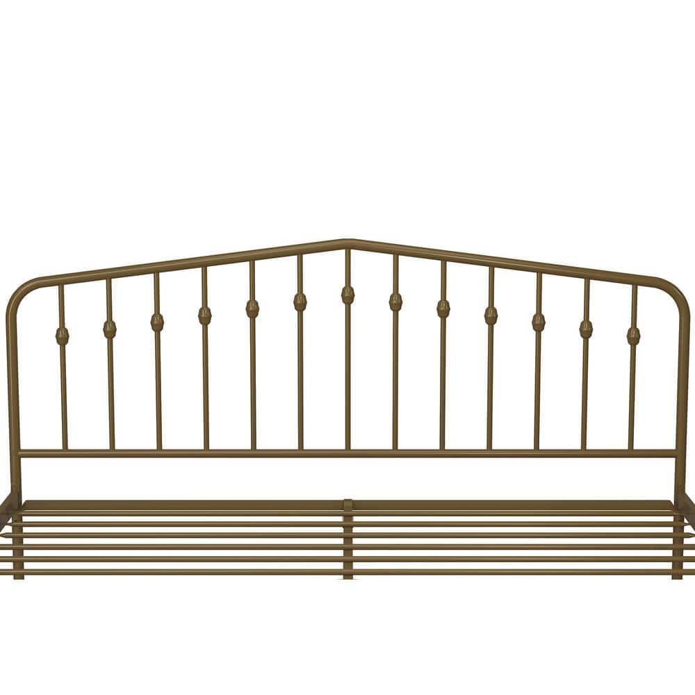 Bushwick Gold King Metal Platform Bed with Headboard