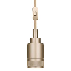 60-Watt 1-Light Socket Matte Gold Industrial Style Pendant Light Plug In & Hardwire Fixture (no bulb or shade included)