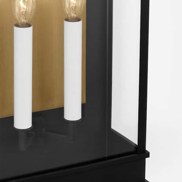 Generation Lighting - Cupertino 22.75 in. H Textured Black Outdoor Hardwired Dimmable Extra Large Wall Lantern Sconce with No Bulbs Included