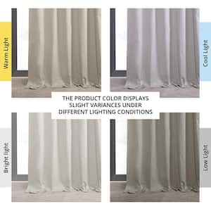 Hazelwood Beige Solid Cotton Thermal Blackout Curtain - 50 in. W x 96 in. L Rod Pocket with Back Tab Single Window Panel