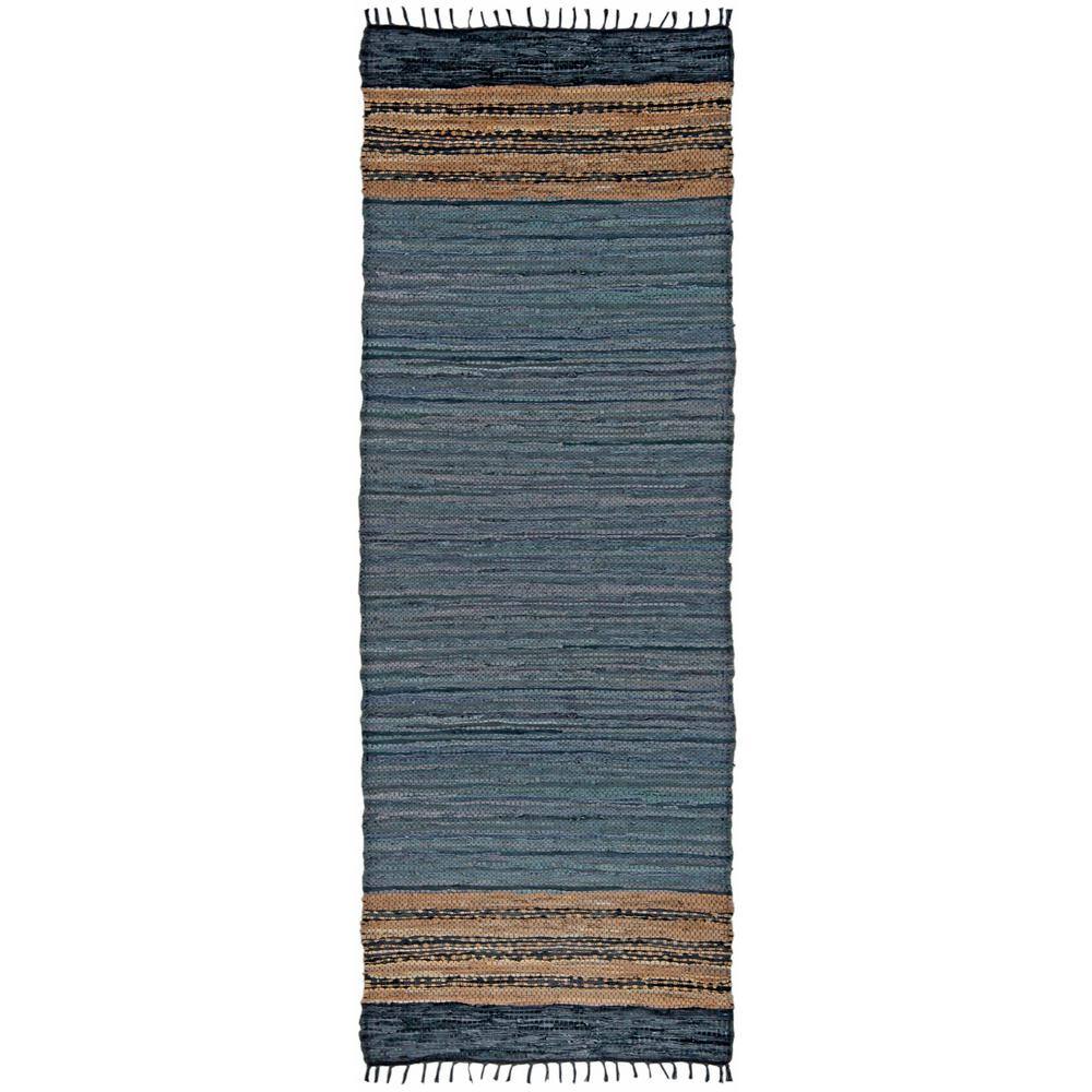 UPC 692789916674 product image for MATADOR Gray Leather 2 ft. 6 in. x 12 ft. Runner Rug | upcitemdb.com
