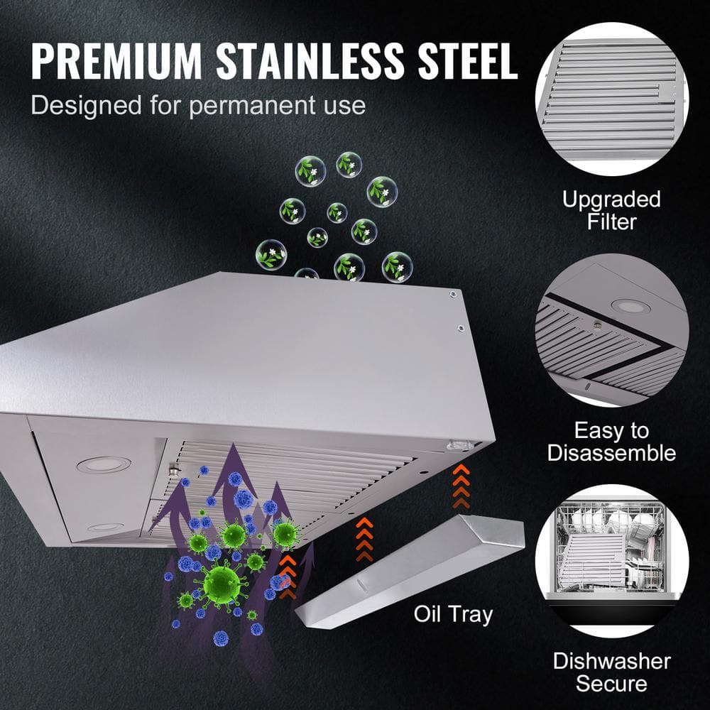 30" Stainless Steel Under Cabinet Range Hood with Charcoal Filter