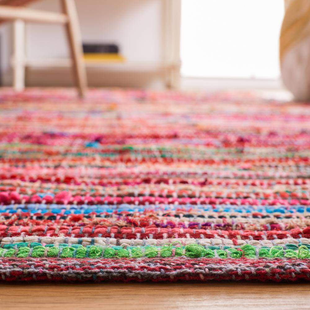 Red and Multicolor Handwoven Cotton Area Rug, 2'6" x 4'