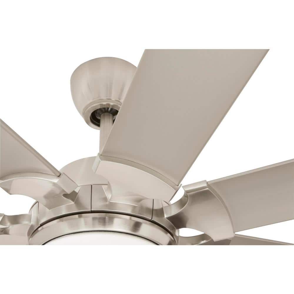 84'' Brushed Nickel LED Ceiling Fan with Remote Control