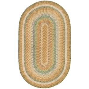Safavieh Braided Collection BRD313A Hand Woven Brown and Multi Oval Area  Rug, 3 feet by 5 feet Oval (3' x 5' Oval) : : Home