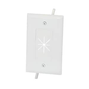 1-Gang Flexible Opening Cable Wall Plate, White