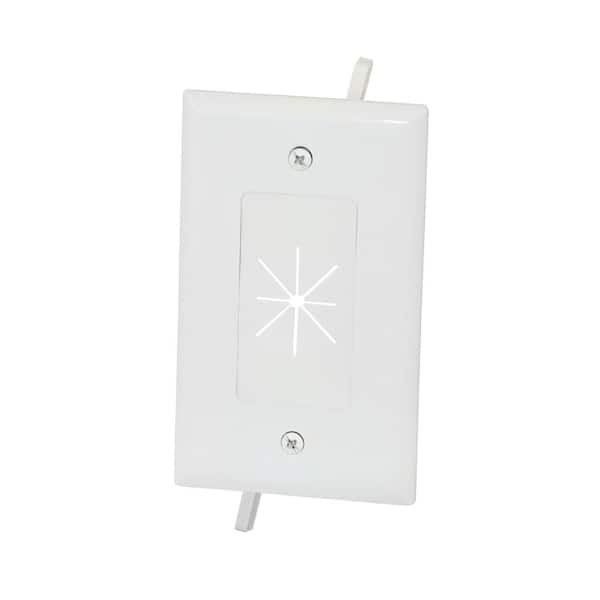 Commercial Electric 1-Gang Flexible Opening Cable Wall Plate, White 5028-WH  - The Home Depot