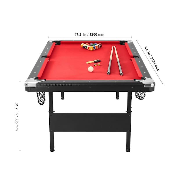 Billiards Table, 7 ft. Pool Table, Portable Foldable Space-Saving Table, Billiard Table Set Includes Balls, Cues, Chalks