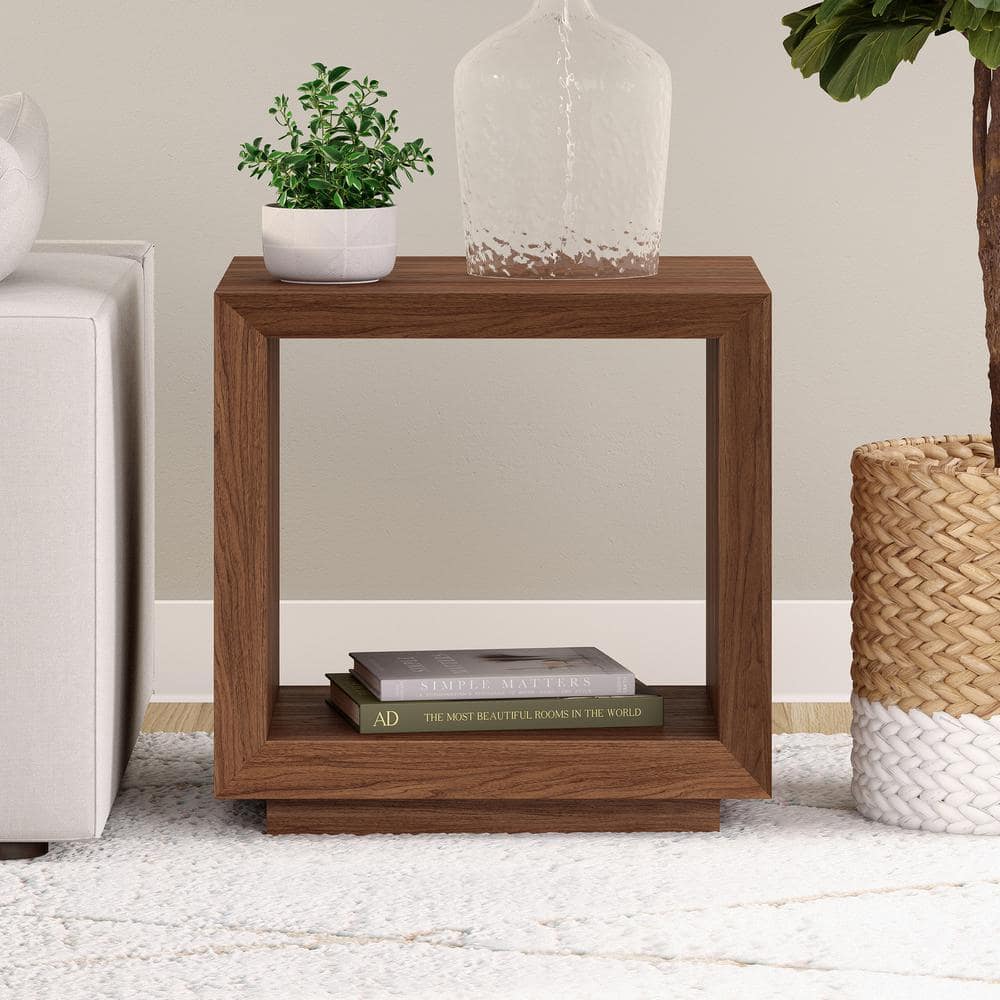 Meyer&Cross Tannen 22 in. Satin Walnut Rectangular MDF Top End