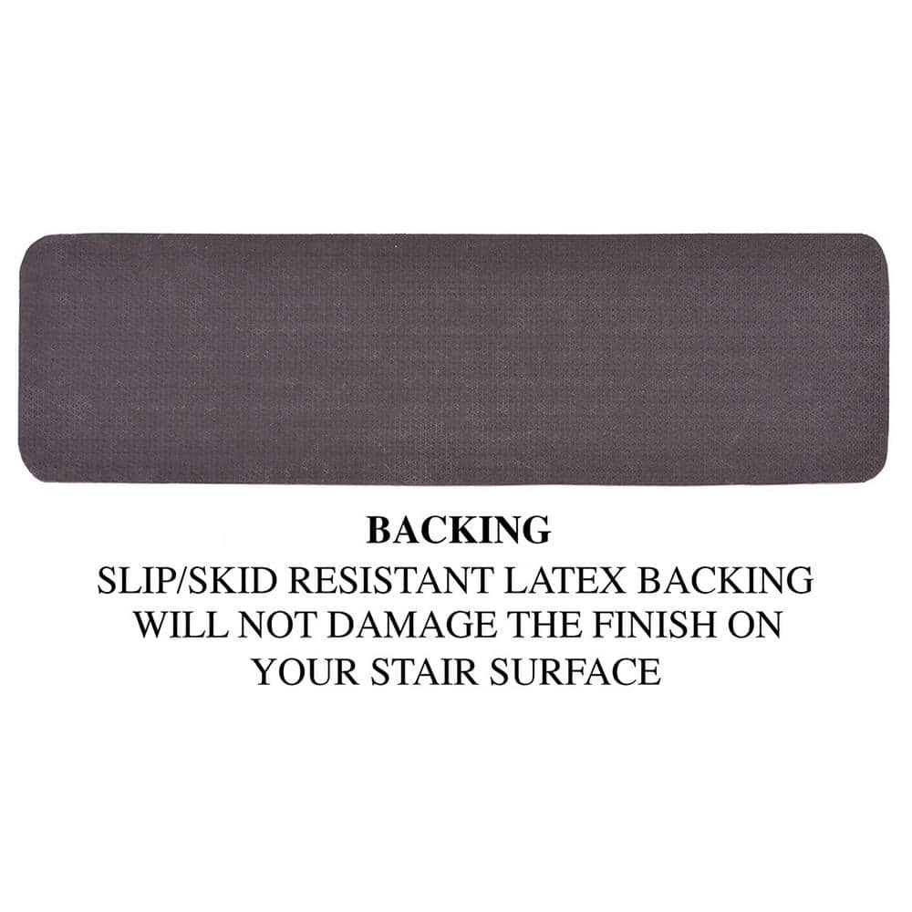 Black Non-Slip Rubber Backed Carpet Stair Treads Set of 13