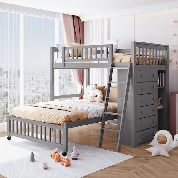 Bunk bed with fashion full bed on bottom