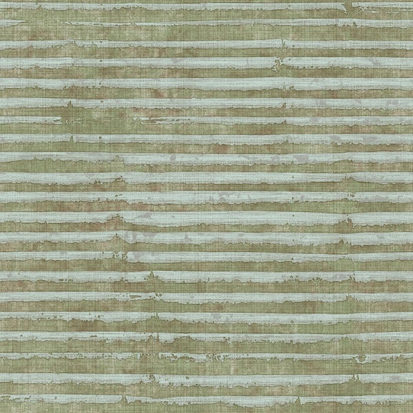 Unbranded Green/Turquoise Italian Textures 2-Horizontal Stripe Texture Vinyl on Non-Woven Non-Pasted Wallpaper (Covers 57.75sq.ft)