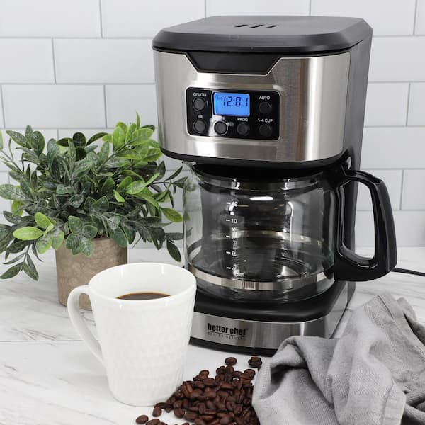 Better Chef 12-Cup Programmable Coffee Maker with Stainless Steel Accents - Black