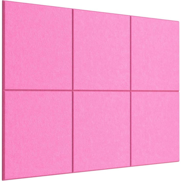 Afoxsos 36 x 24 Pink Felt Cork Board Tiles 6-Pack with Pushpins for Office Pin Board Sound Insulation and Noise Reduction