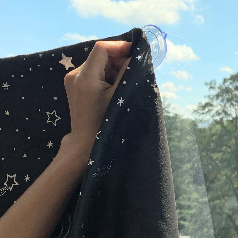 Starry Night Blackout Polyester Kids Window Panel