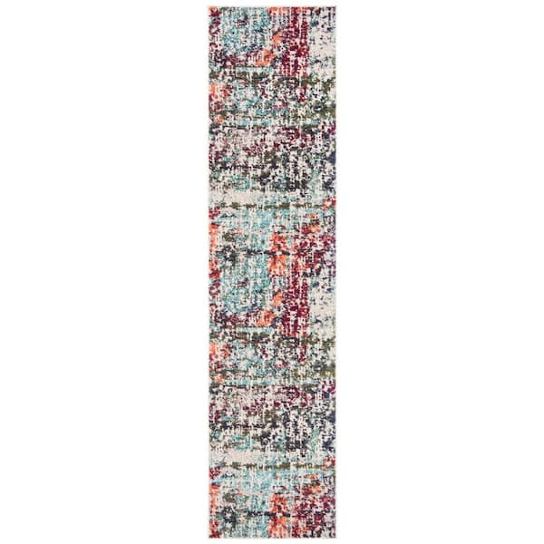 SAFAVIEH Madison Blue/Green 2 ft. x 8 ft. Geometric Runner Rug