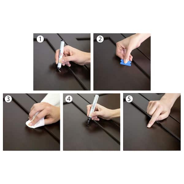 Design House Cabinet Paint Touch-Up Repair Kit for Kitchen or Bath, Espresso Brown