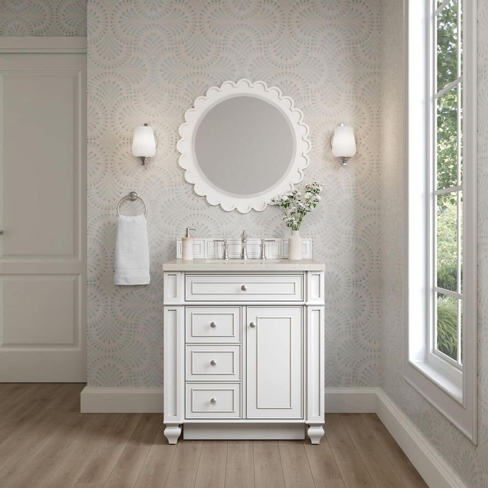 Bristol 30.0 in. Single Bath Vanity in Bright White with Siberian Quartz Top price history on PriceWatchPro