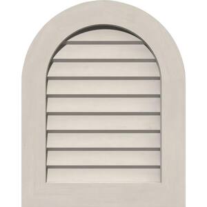 23 in. x 31 in. Round Top Primed Smooth Pine Wood Built-in Screen Gable Louver Vent