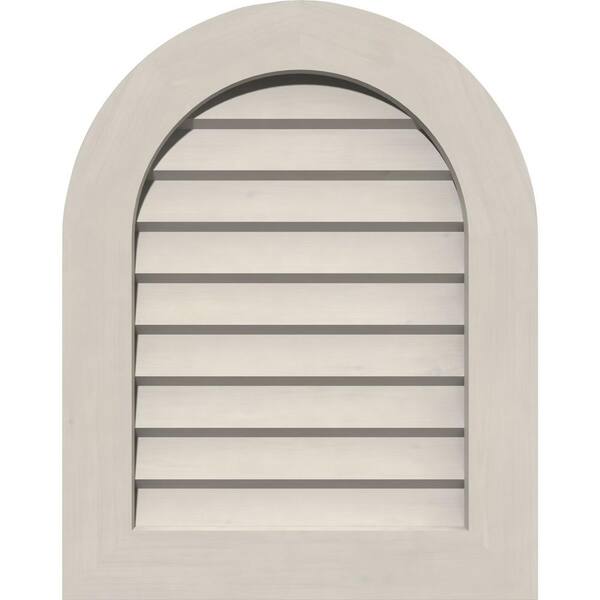 Ekena Millwork 23 in. x 23 in. Round Top Primed Smooth Western Red Cedar Wood Built-in Screen Gable Louver Vent